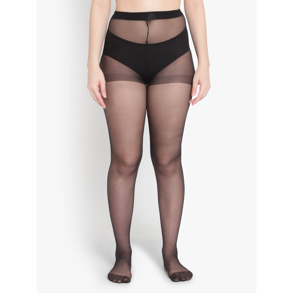 BRACHY Women Black Solid Sheer Stockings