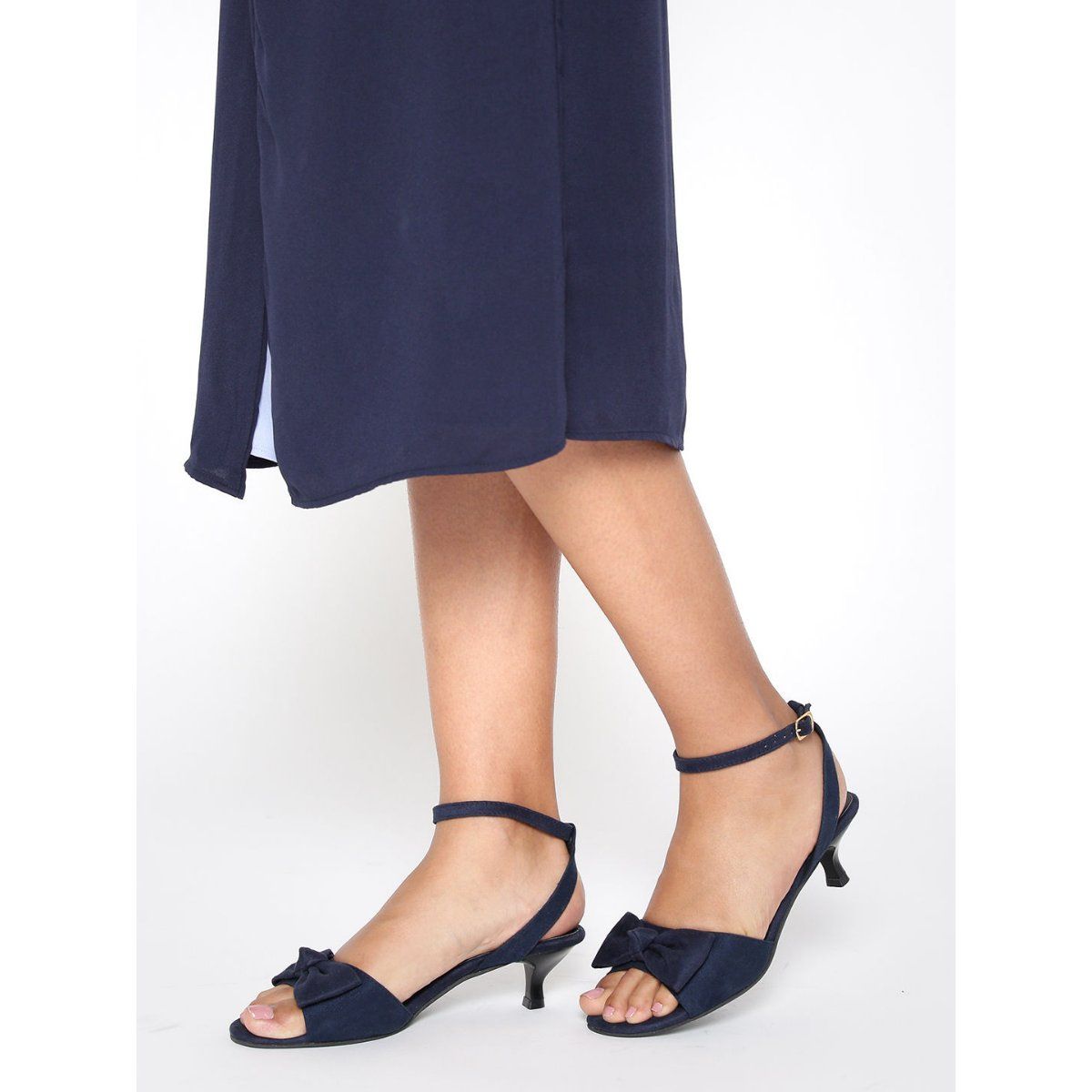 Navy kitten best sale heel sandals