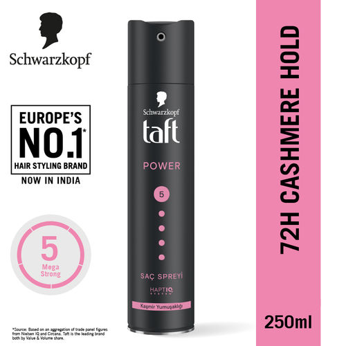 Schwarzkopf TAFT Power Hold 5 Hair Spray for Heat Protection, Gives Cashmere like Softness