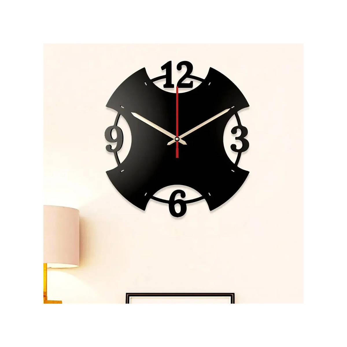 Dekorstation Black Adele Engineered Wood Wall Clock