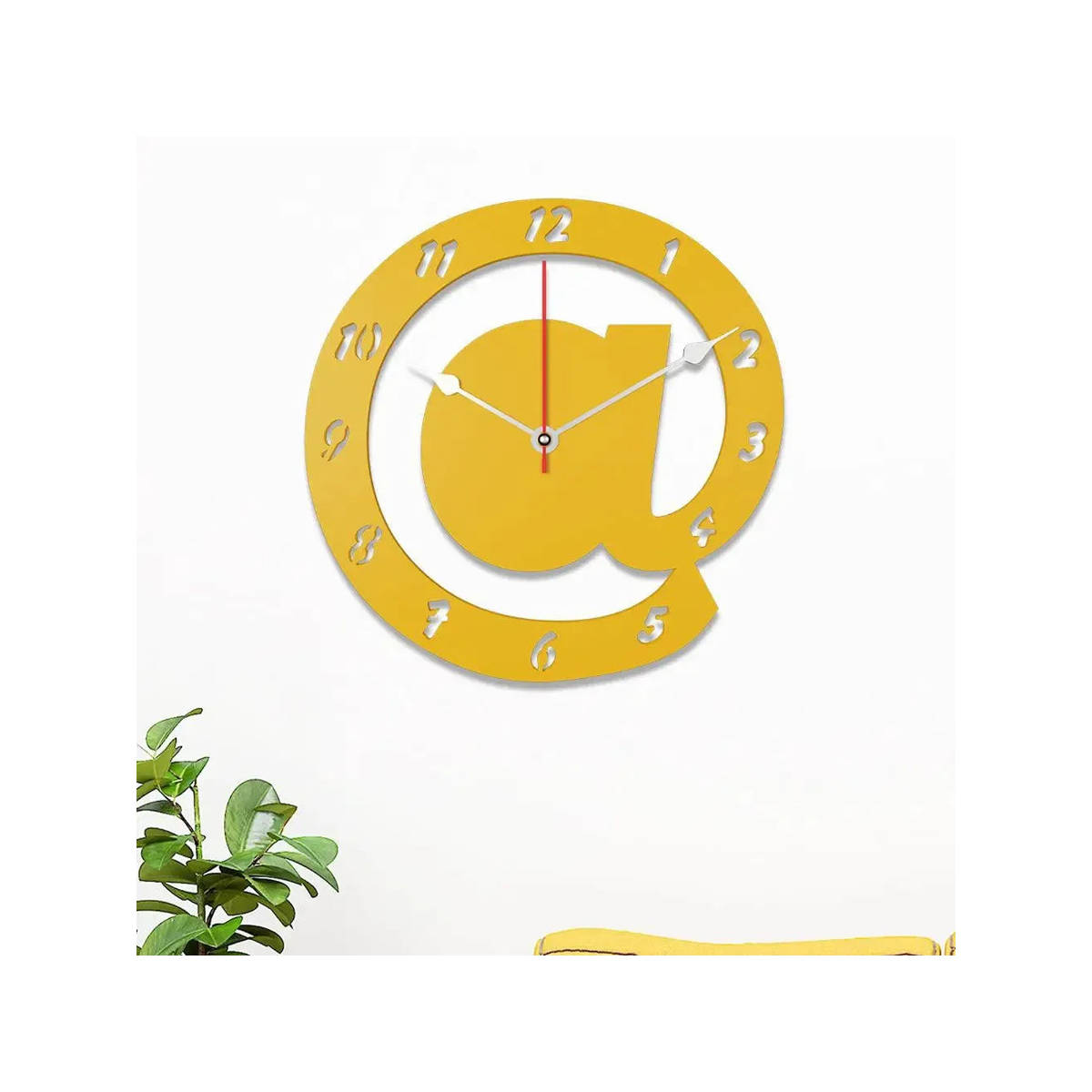 Dekorstation Yellow Carmen Engineered Wood Wall Clock