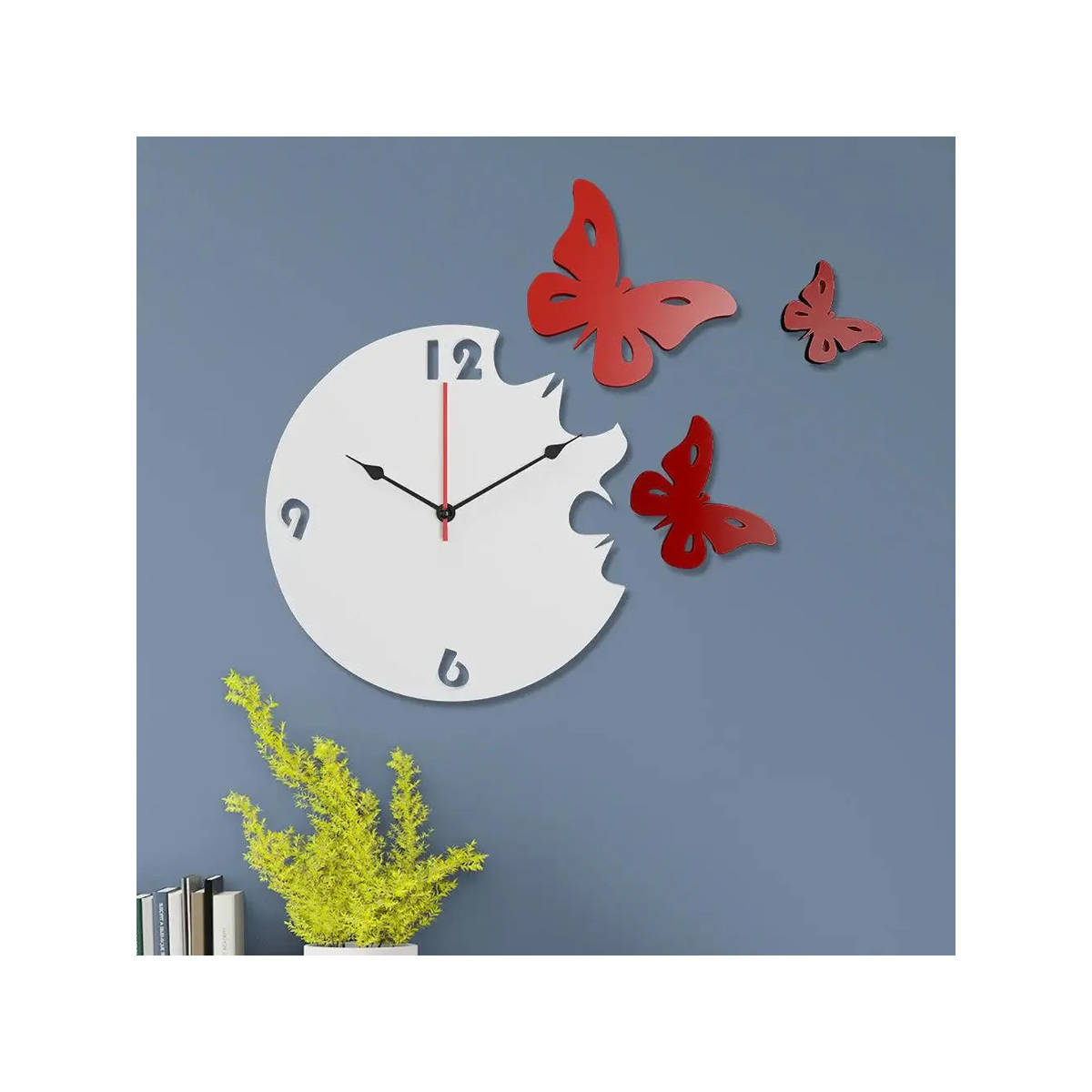 Dekorstation White Manuel Engineered Wood Wall Clock