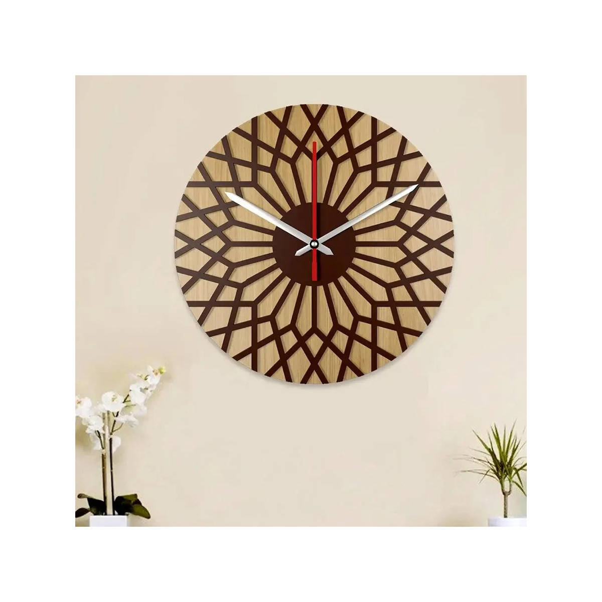 Dekorstation Brown Amon Engineered Wood Wall Clock