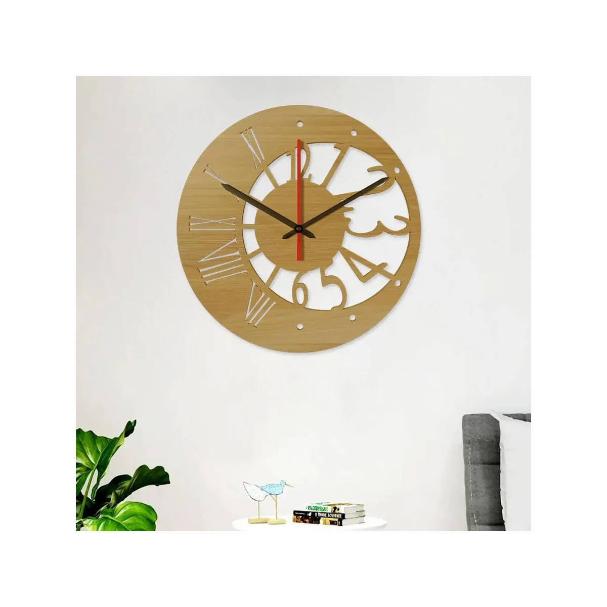Dekorstation Beige Bennu Engineered Wood Wall Clock