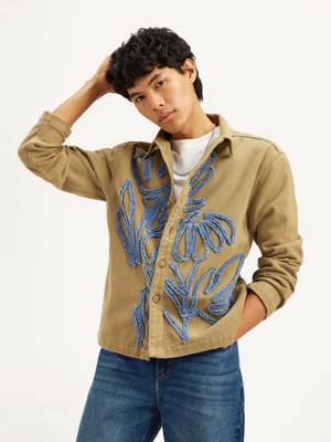 Veste Homme Five Four Coupe-vent Avec Accents Simili Cuir - Taille XXL (2XL), Verte, NEUVE Avec Imperfections
