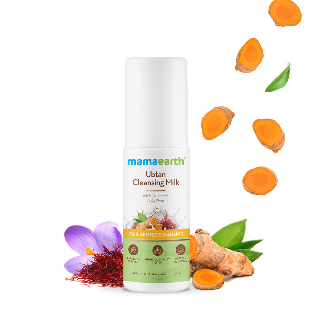 Mamaearth Ubtan Cleansing Milk For Face, With Turmeric & Saffron For Gentle Cleansing