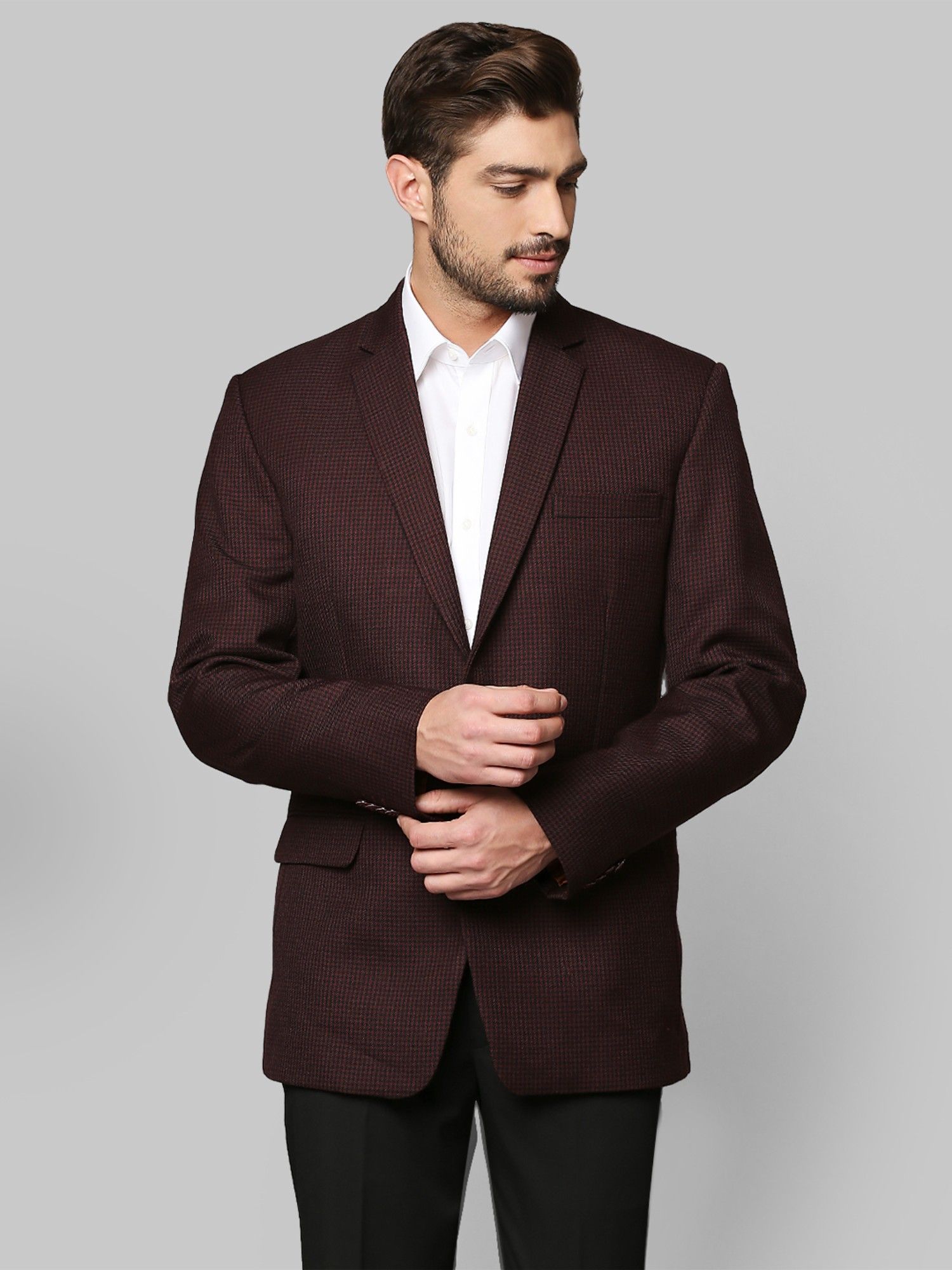 Dark maroon blazer hotsell