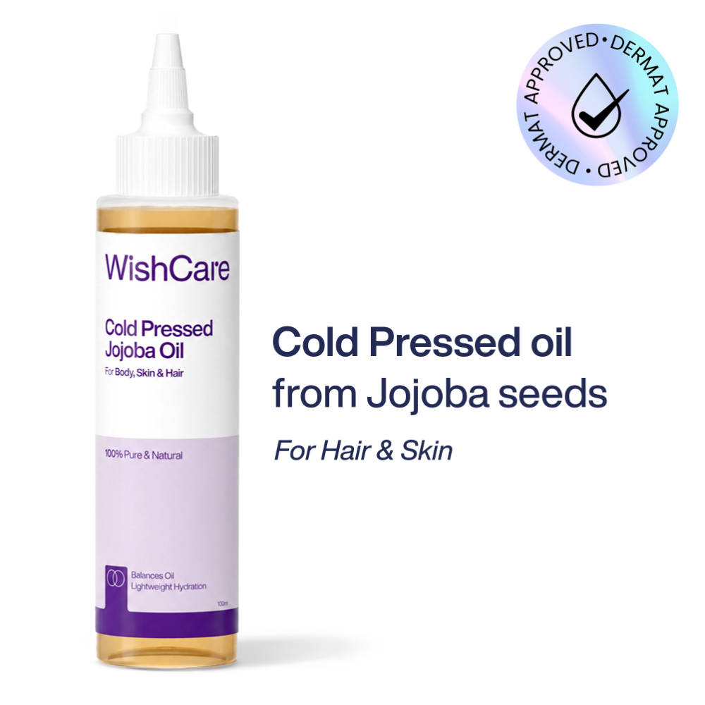 WishCare 100% Pure Cold Pressed Jojoba Oil For Hair & Skin-Strengthens Hair-Moisturizes Skin