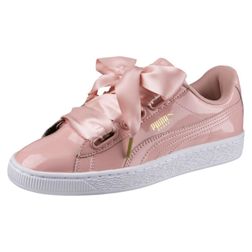 Puma Basket Heart Patent Women's Beige Sneakers