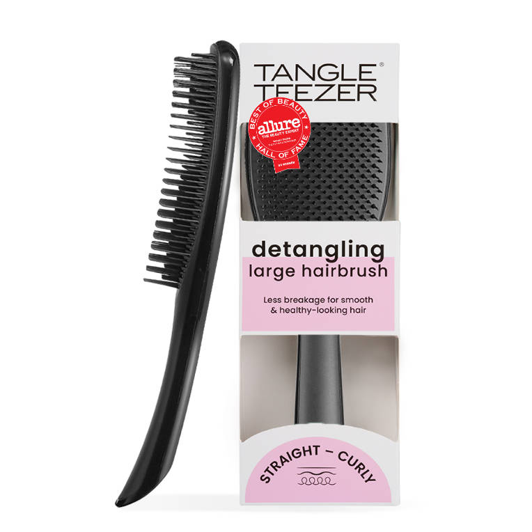 Tangle Teezer Wet Detangler Hairbrush for Detangling With Less Breakage - Black Gloss