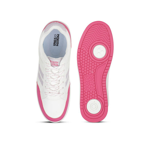 Buy North Star Women's White Pink Casual Sneakers Online
