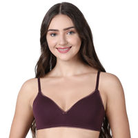 Enamor Women's Padded Wirefree Medium Coverage Invisible Neckline Stretch  Cotton T-Shirt Bra A032
