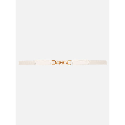 Kazo Off White Classic Thin Elasticated Belt