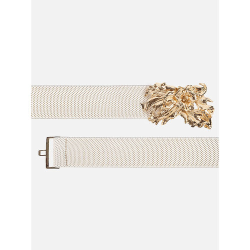 Buy Kazo Off White Statement Buckle Broad Belt Online - Main Image