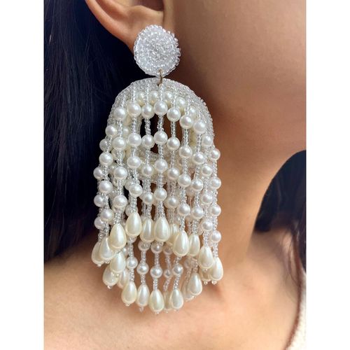 Buy ISHKAARA Pearl Waterfall Long Drop Ethnic Earrings Online