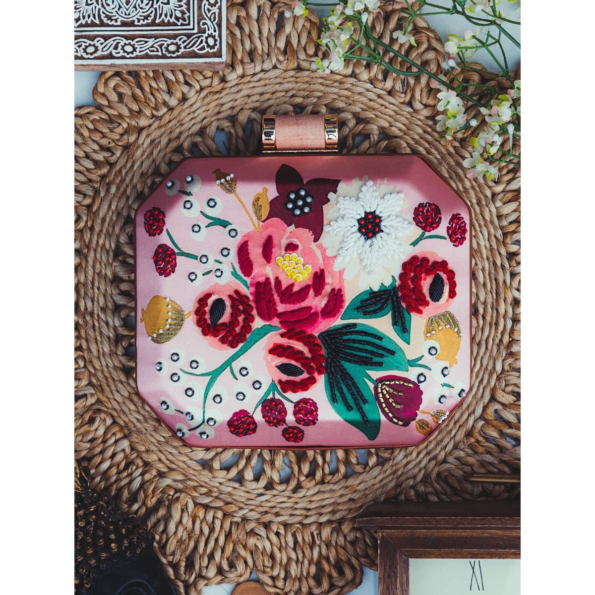NR BY NIDHI RATHI Embroidered Multi-Color Clutch