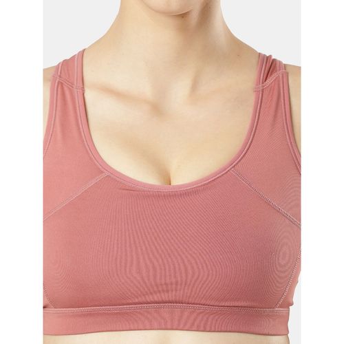 Buy Women's Wirefree Padded Polyester Elastane Stretch Printed Full  Coverage Racer Back Styling Sports Bra with Stay Dry Treatment - Wine  Assorted MI03