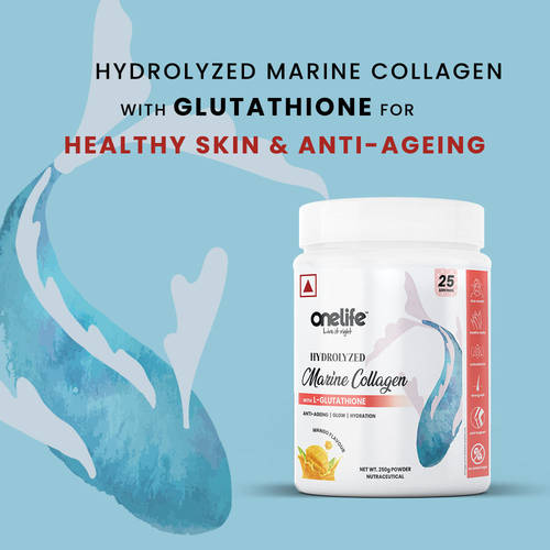 Onelife Hydrolyzed Marine Collagen Powder Supplement, Mango flavor