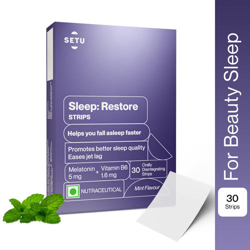 Setu Sleep Restore - Melatonin 5mg Orally Dissolving Strips with Vitamin B6 for Sleep & Relaxation