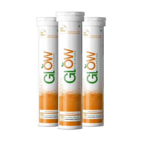 Buy GlowGlutathione 2 In 1 L-glutathione Tablets - Orange Flavour - Pack of  3 Online