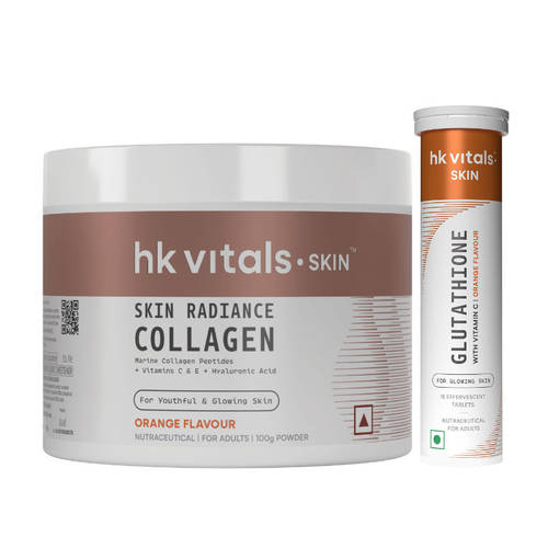 HealthKart HK Vitals Skin Radiance Collagen & Glutathione Tablets - Orange Reviews Online