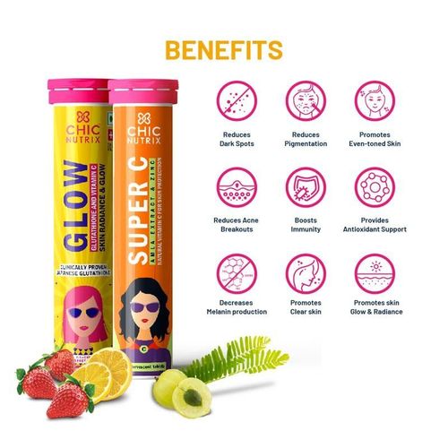 chicnutrix glutathione benefits Chicnutrix Glow+Outshine – 500mg Japanese L-Glutathione Effervescent  Tablets & Korean Brightening Face Serum with 5 Brightening Actives | For  All Skin Types | Cruelty & Paraben Free