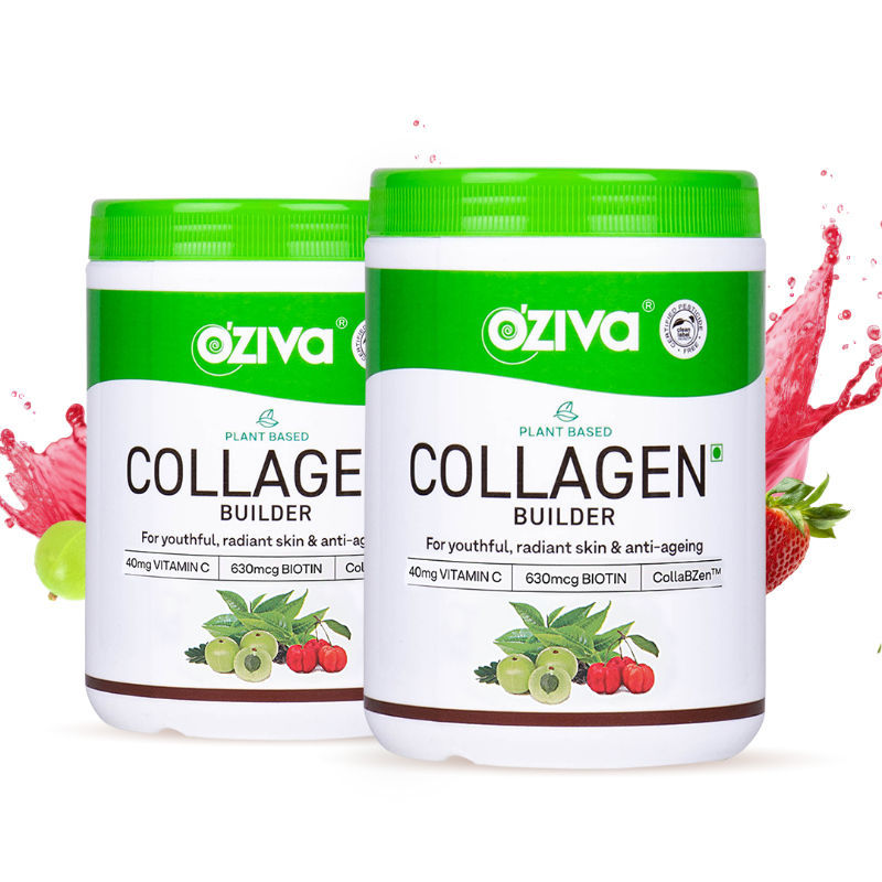 Oziva Vegan Collagen with Biotin & Vitamin C For Brighter & Youthful Skin - Tangy Amla (Pack of 2)