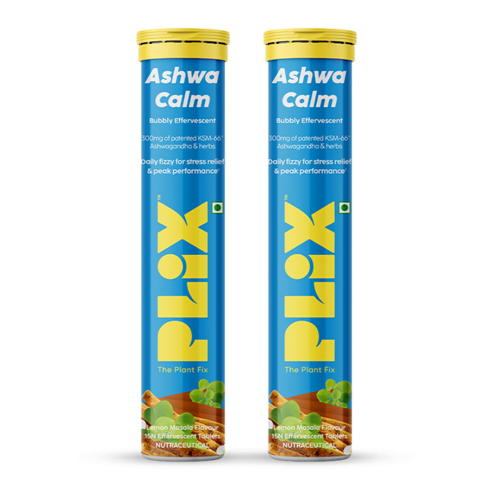 Plix Life Ashwagandha Supports Sexual Health and Stress Relief Tablets - Lemon Twist - Pack Of 2