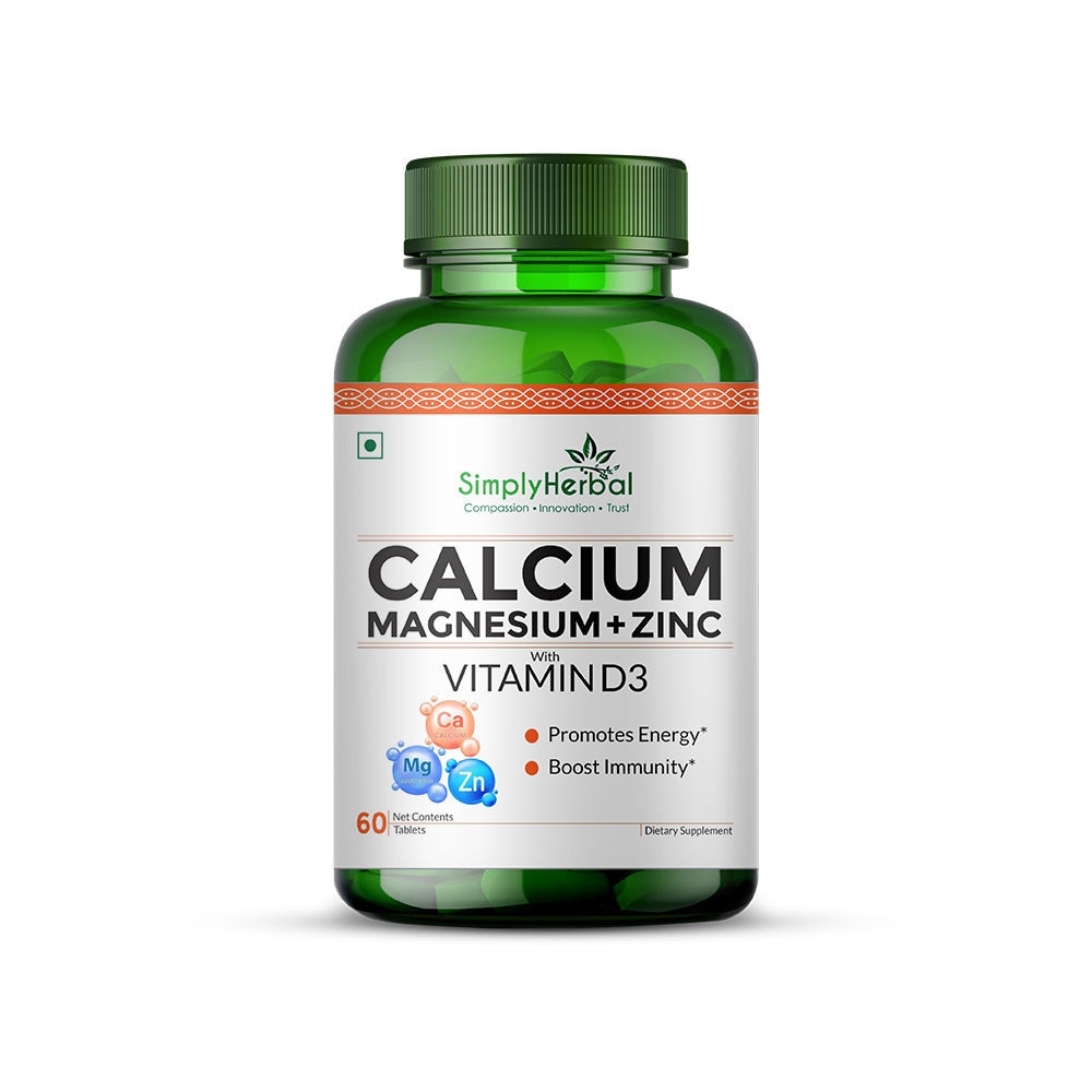 Simply Herbal Calcium Magnesium Zinc + Vitamin D3 Supplement