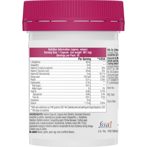 Buy Swisse Glutathione+ Capsules With Astaxanthin, Vitamin C & E Online