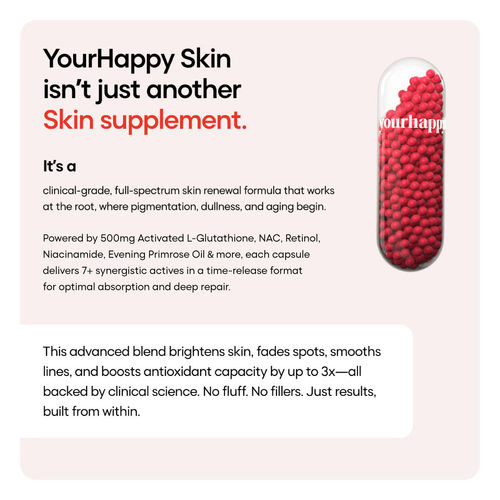 Buy YourHappyLife Pure Glutathione Skin Booster Capsules for Brighter  Clearer & Hydrated Skin Online