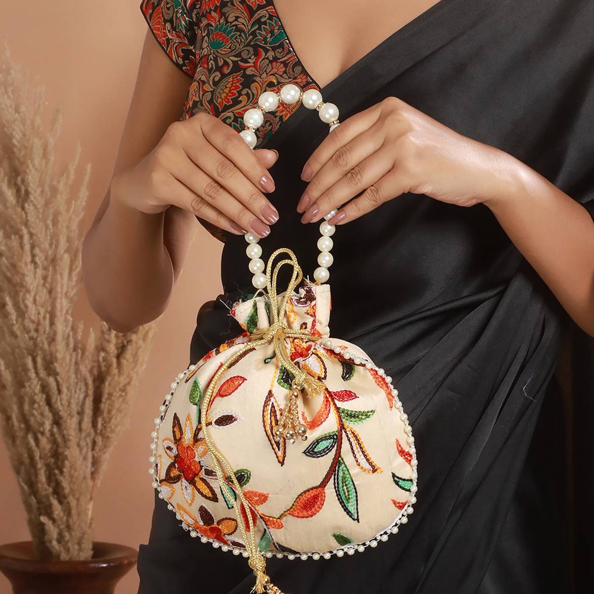 Aatmana Multi-Colored Leaf Pattern Polti Bag