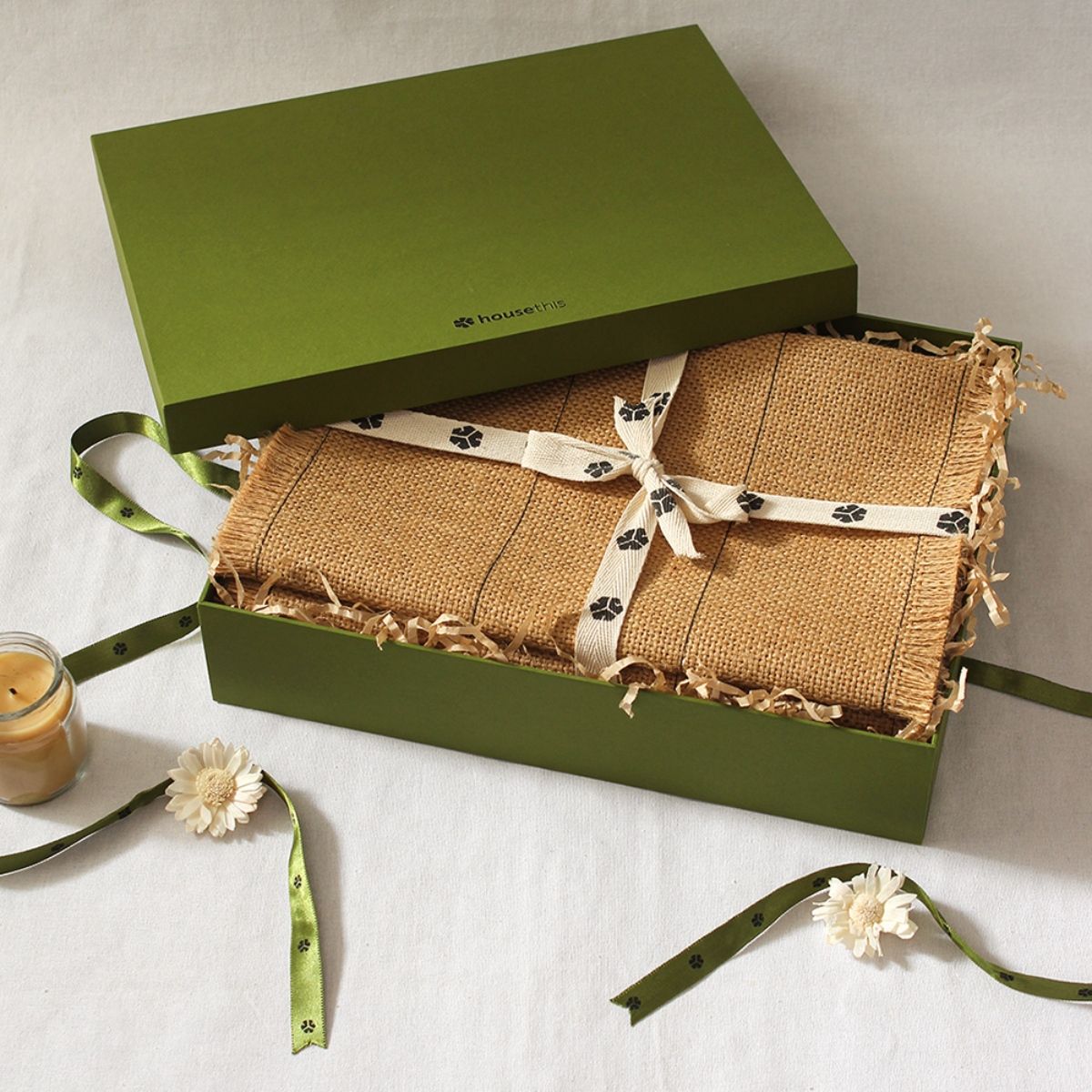 House This Nalikeram Gift Box Table Runners Beige Buy House This