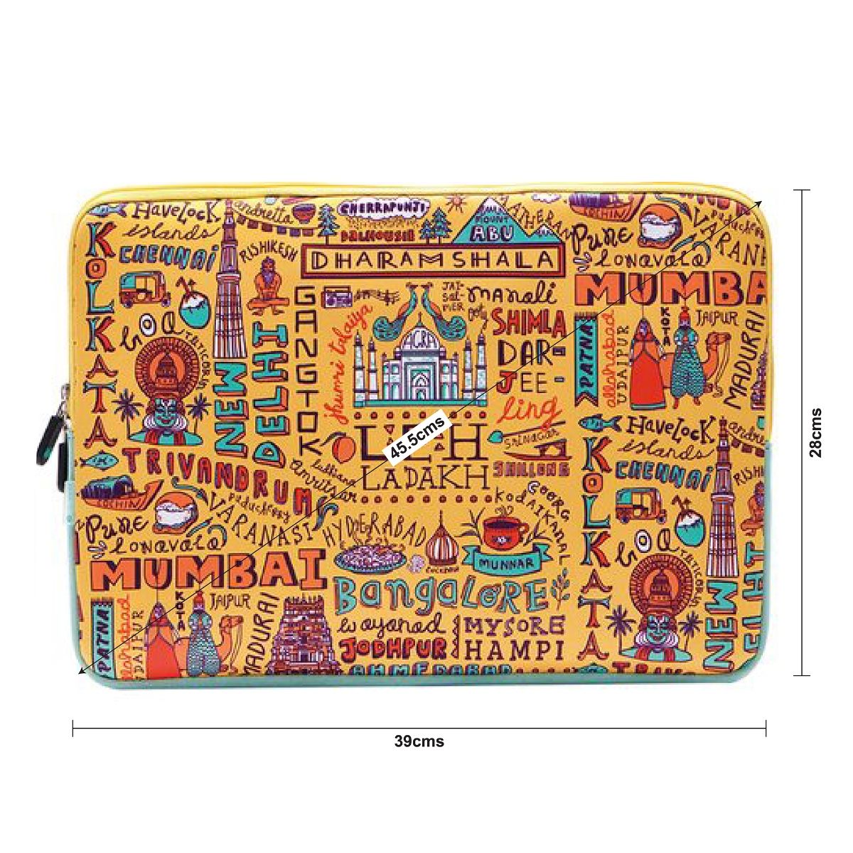 Buy Chumbak Indian Travel Spots Laptop Sleeve 15inches Online