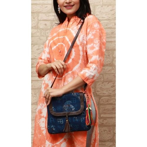 Indigo sling bag clearance