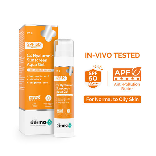The Derma Co 1% Hyaluronic Sunscreen Spf 50 Pa+++ Aqua Gel For Normal To Oily ... - In-Vivo tested