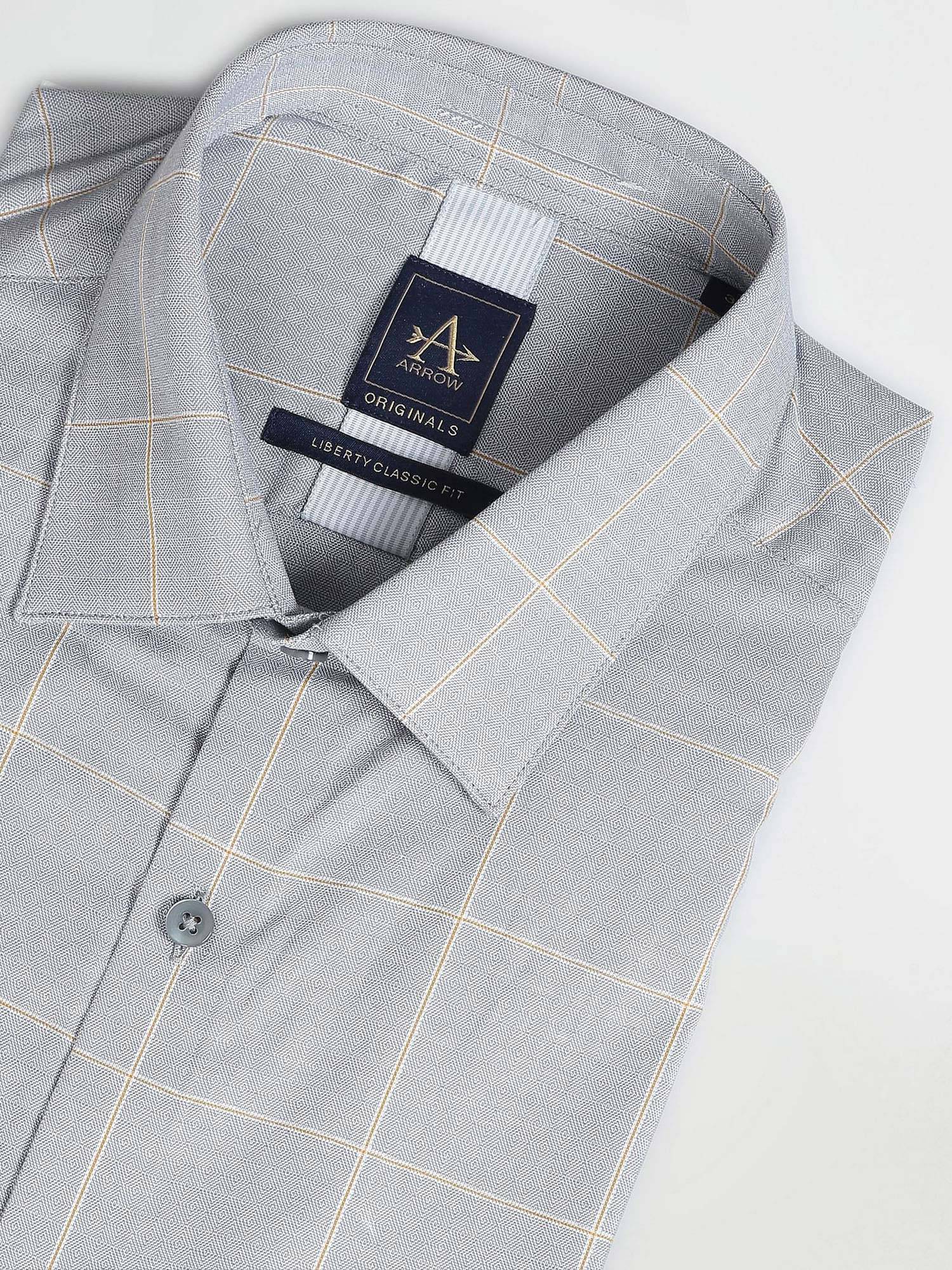 Buy Arrow Windowpane Check Dobby Half Sleeves Formal Shirt Online