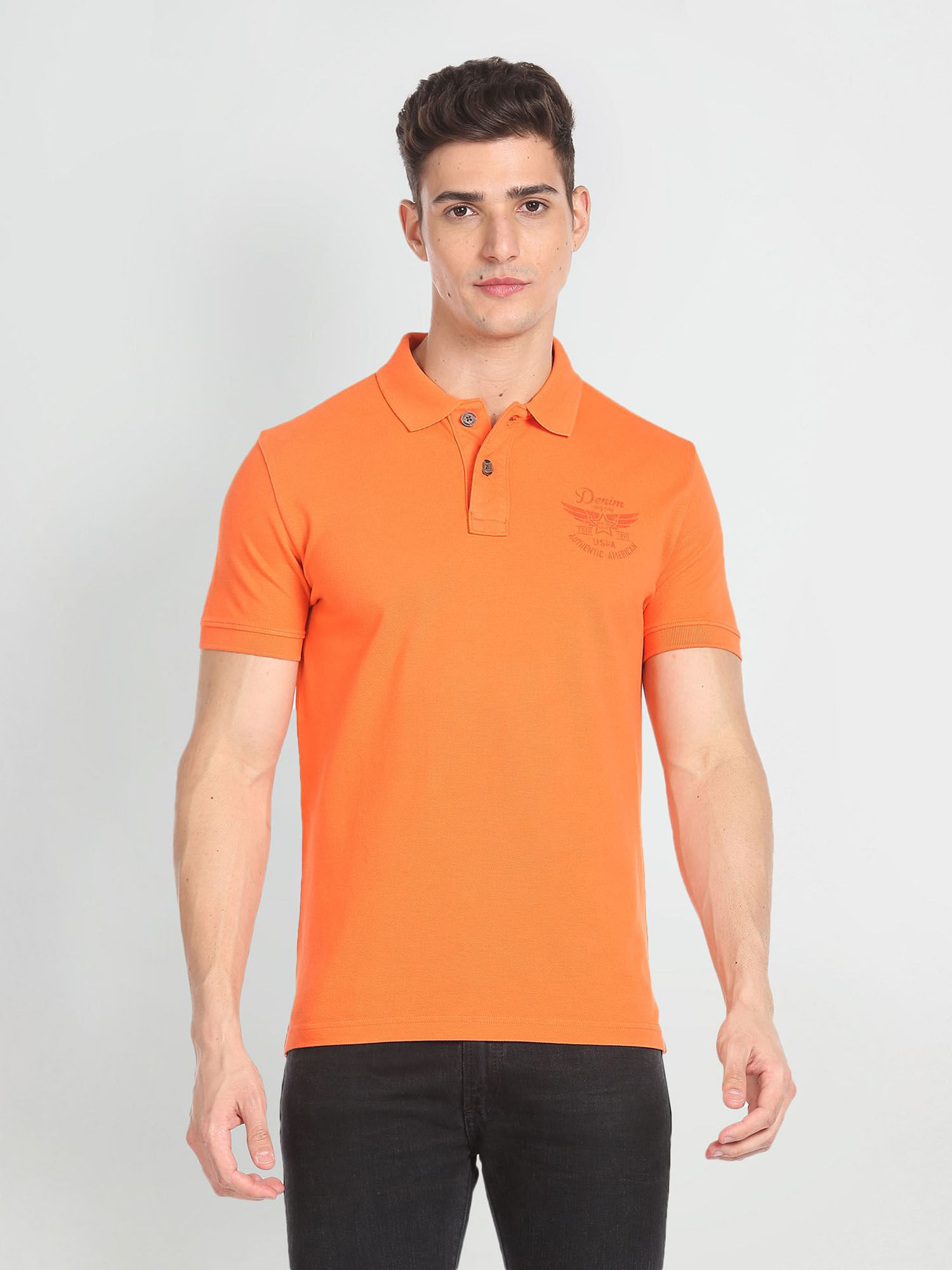Buy U.S. POLO ASSN. Back Print Cotton Pique Polo Shirt Online