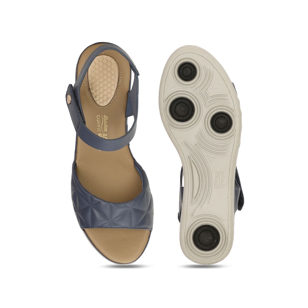 Buy Bata Cane Women Navy Blue Sandals Online