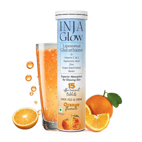 Inja Glow Liposomal Glutathione Drop, Fizz & Drink Effervescent Tablets - Orange Reviews Online