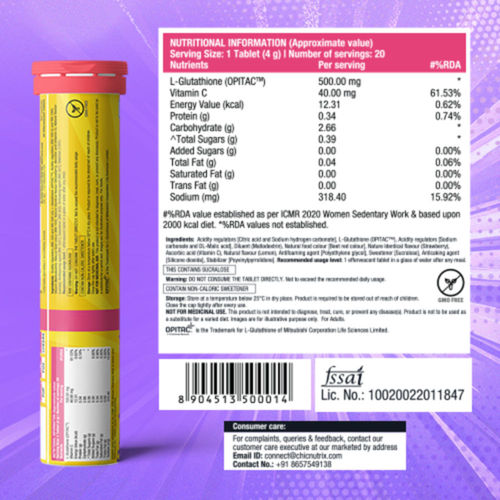 chicnutrix glutathione tablets 7 Best Glutathione Supplements, According to Experts main image 1