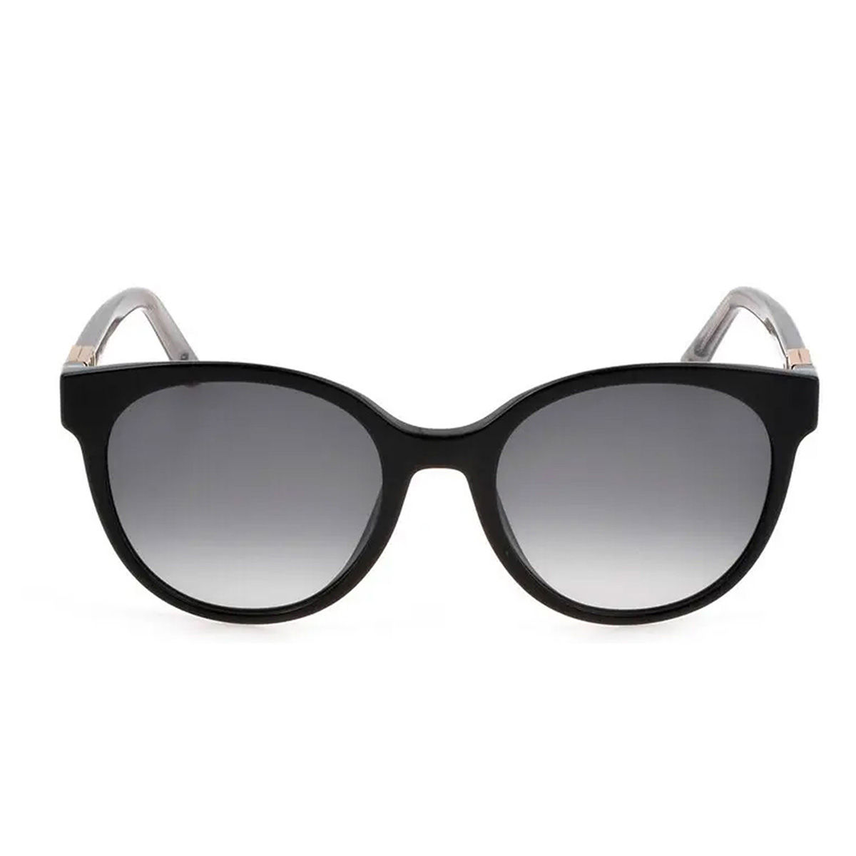 Buy Escada Shiny Black With Grey Lens Round Sunglass Shiny Black With ...