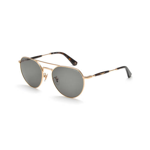 Buy Police Green Lens Oval Sunglass Shiny Light Gold Frame  display picture 1