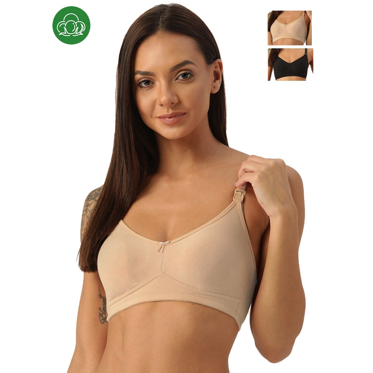 Buy Inner Sense Organic Antimicrobial Soft Feeding Bra with Removable Pads  Pack of 3 - Multi-Color online