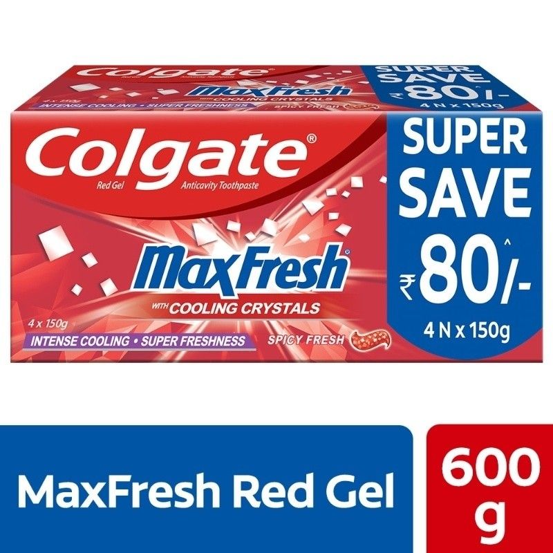 Colgate MaxFresh Toothpaste, Red Gel Paste with Menthol
