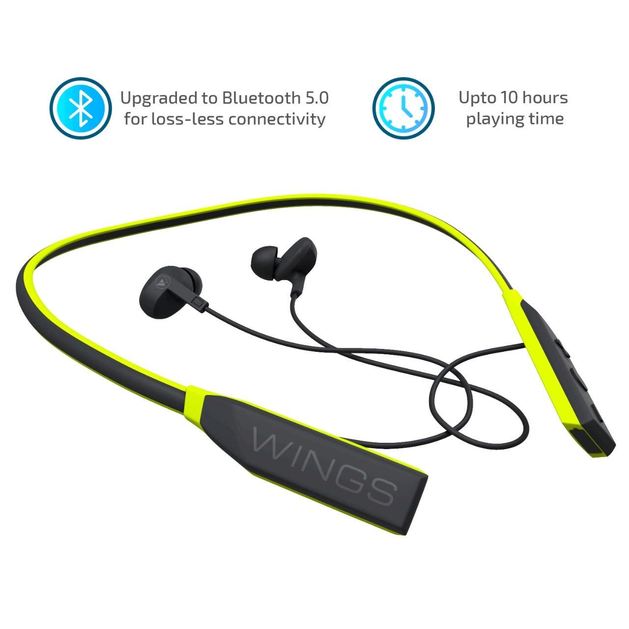 wings glide neckband latest bluetooth 5.0