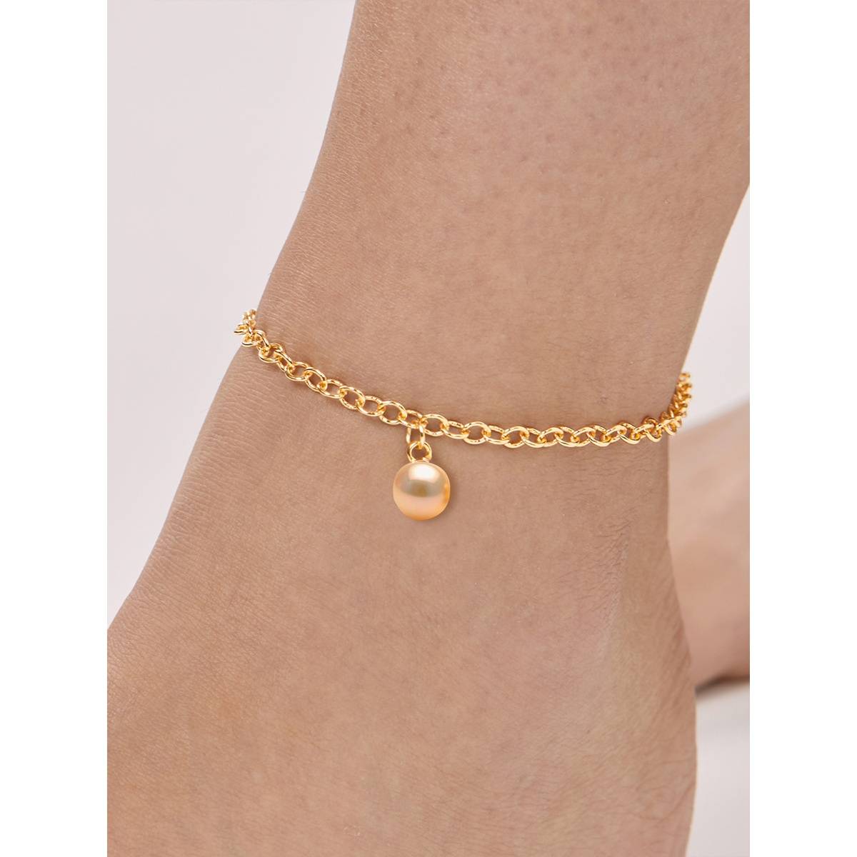 MINUTIAE Gold-Plated Motif Chain Medium Anklet for Womens