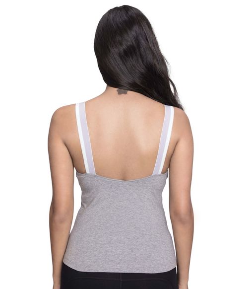 Buy Satva Organic Cotton Sports Cami Tank Top For Women - Grey (XL