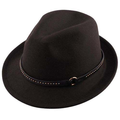 Buy The Tie Hub Vintage Solid Black Fedora Hat Online