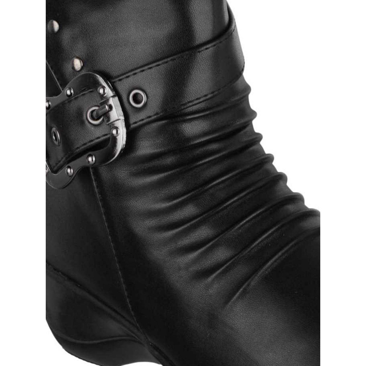 Buy SHUZ TOUCH Women Solid Heeled Boots Black Online buy-shuz-touch-women-solid-heeled-boots-black-online